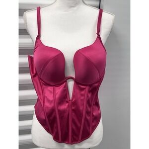 House Of Desire Lingerie  Corset Bustier Pink Underwire, Adj. Straps